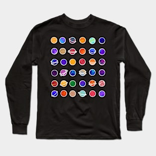 Doodly Planet Pattern Long Sleeve T-Shirt